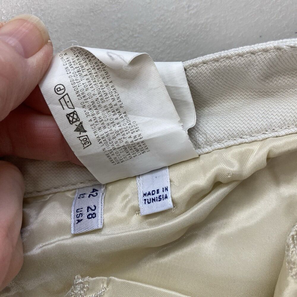 Armani Jeans Womens 28 Beige Mid Rise Ankle Straight Stretch 30x27 Neutral AJ - Picture 16 of 16